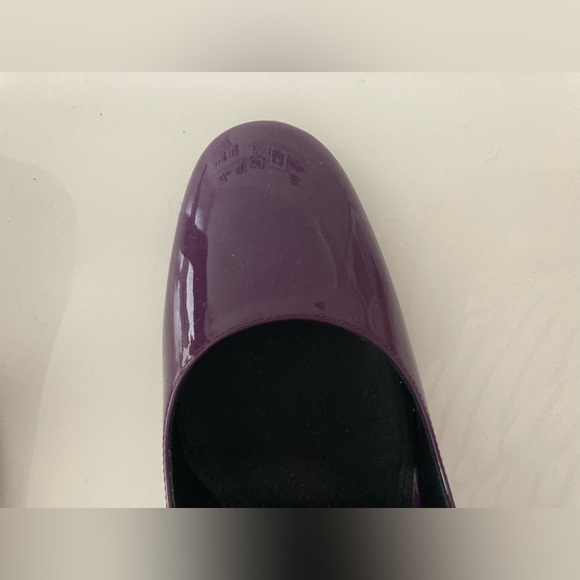Bottega Veneta Purple Patent Leather Pumps with Black Colour Block Heel - Picture 4 of 10